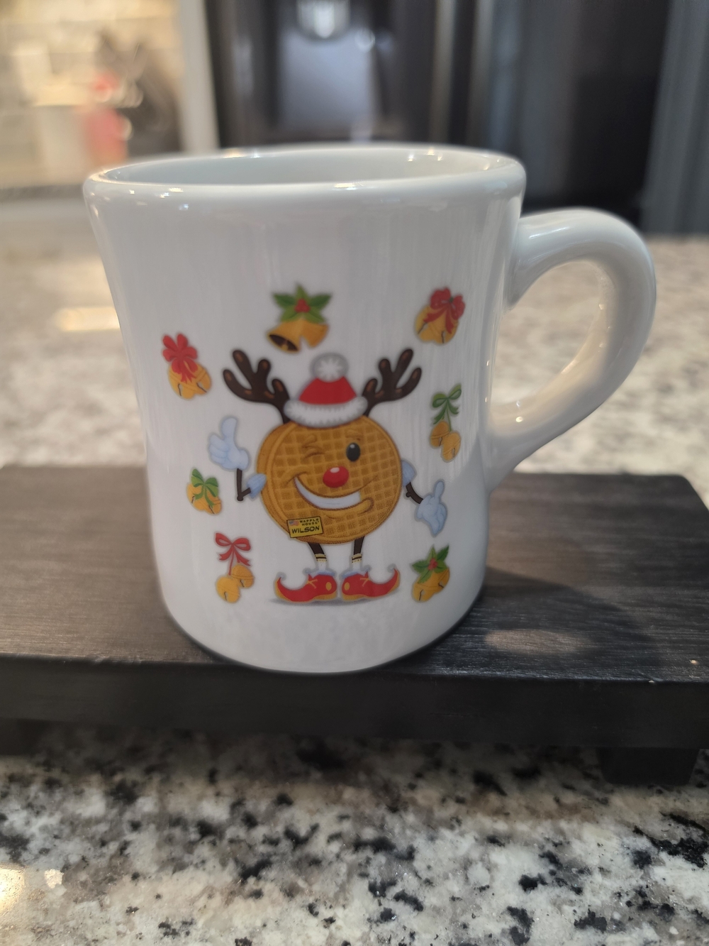 Waffle House Festive Waffle Character Ceramic Mug - White
